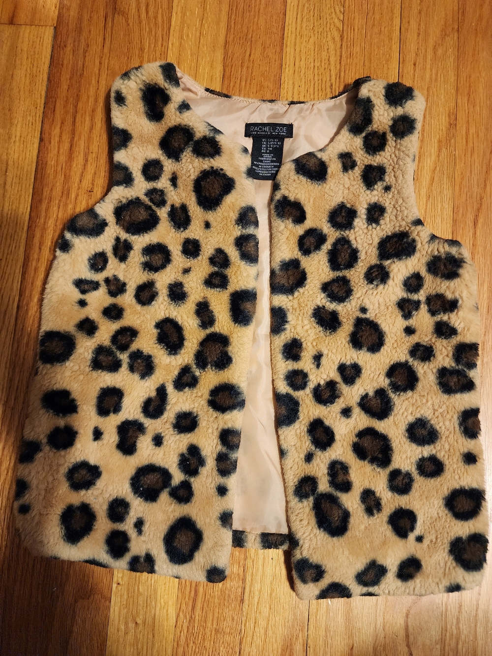 Rachel Zoe Girls Leopard Print Faux-Fur Vest - Beige & Black